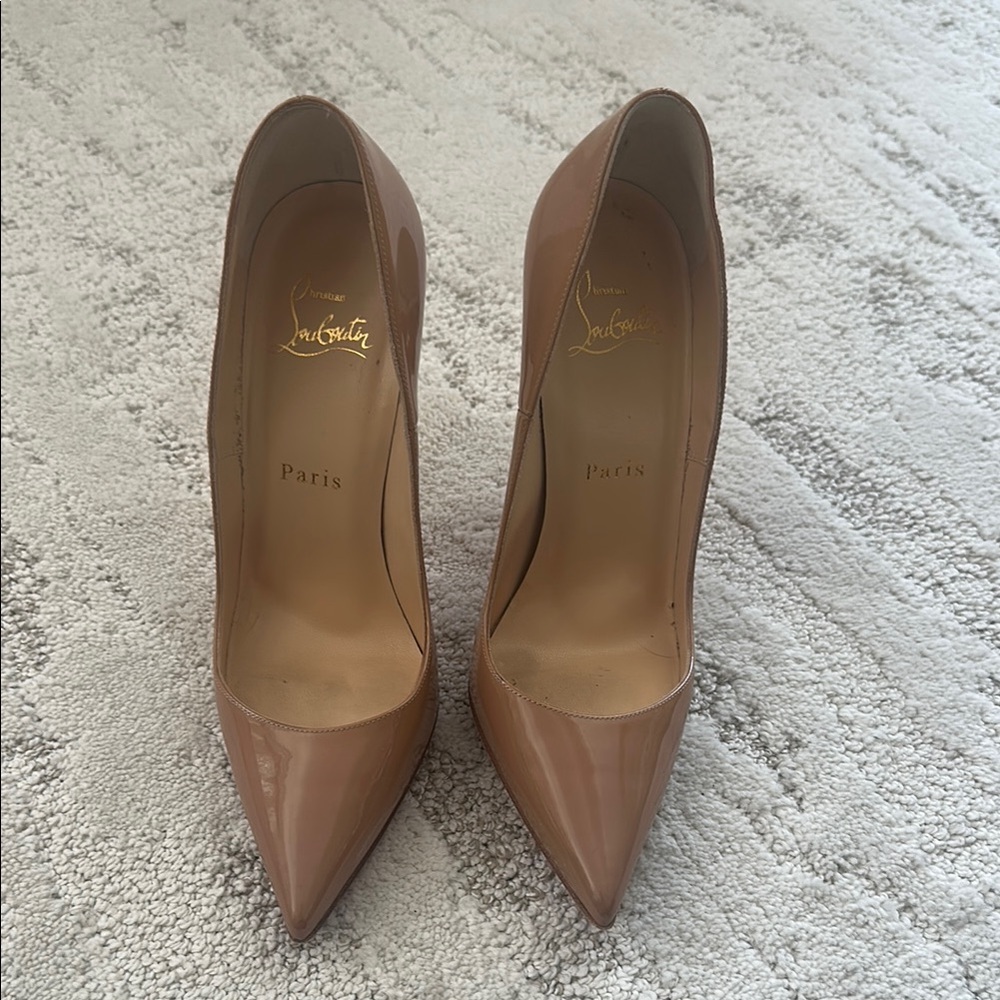 Christian Louboutin Patent Leather Nude So Kate 120mm